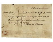 Very Rare Thomas Paine Autograph Letter Signed, to Fellow Revolutionary Ira Allen